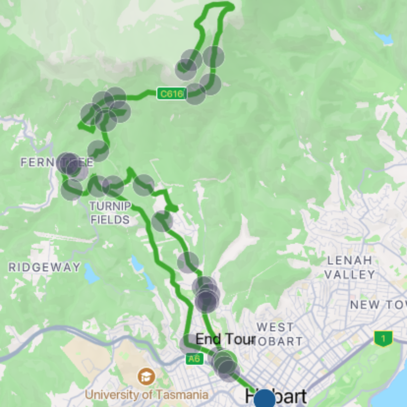 kunanyi Mt Wellington Map