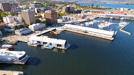 scenic Hobart waterfront in Tasmania